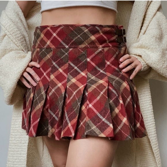 Vintage Plaid Polo Ralph Lauren Mini Wool‎ Skirt Academia Size 6 - Picture 2 of 10